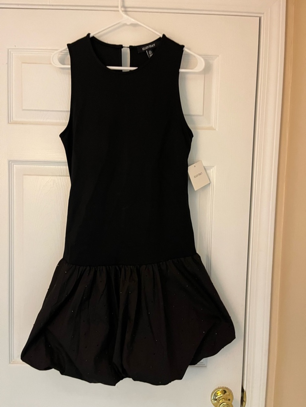 Ellen Tracy Little Black Sleeveless Bubble Hem Dress